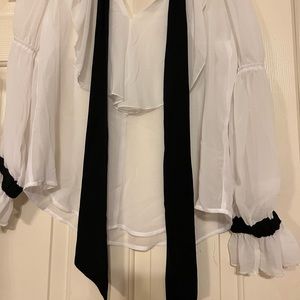 White ruffle blouse Med